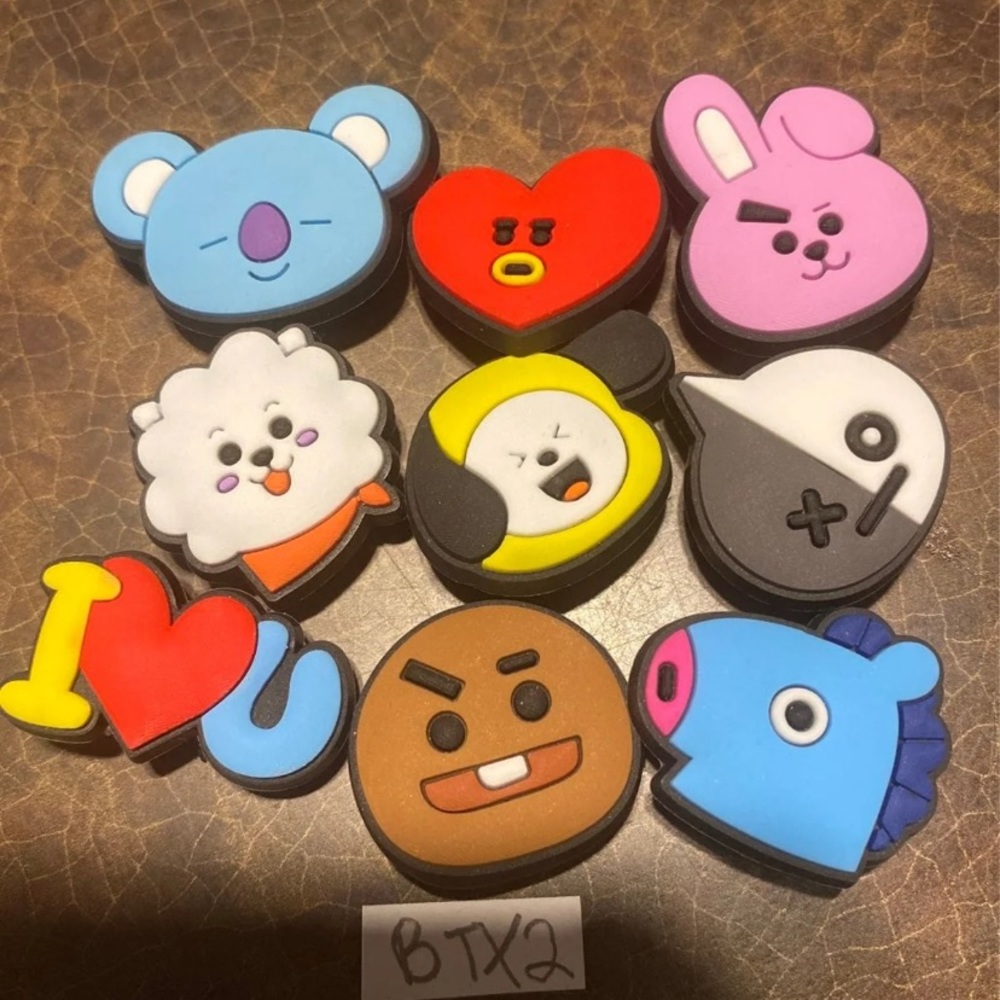 BTS BT21 croc shoe charms for crocs shoes brand new set BTS B T 21 BT 21